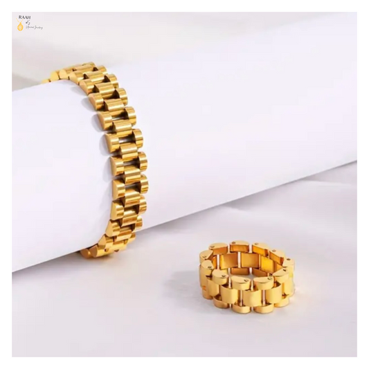 Famous watch bracelet and ring set