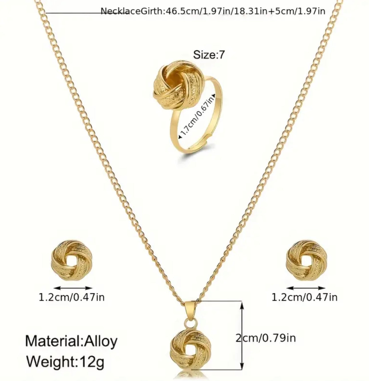 4 pcs Knot Locket Set