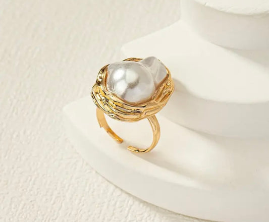 White pearl ring